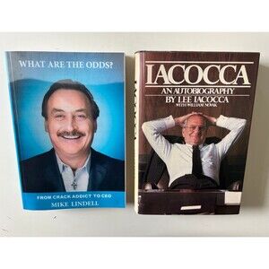 2 Book Bundle Lot: What Are The Odds & IACOCCA an Autobiography by Lee Iacocca